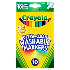 Crayola Nontoxic Fine Line Ultra-Clean Washable Markers, 10 count, 10 Each