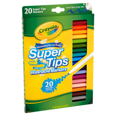 Crayola Super Tips Washable Markers, 3+, 20 count