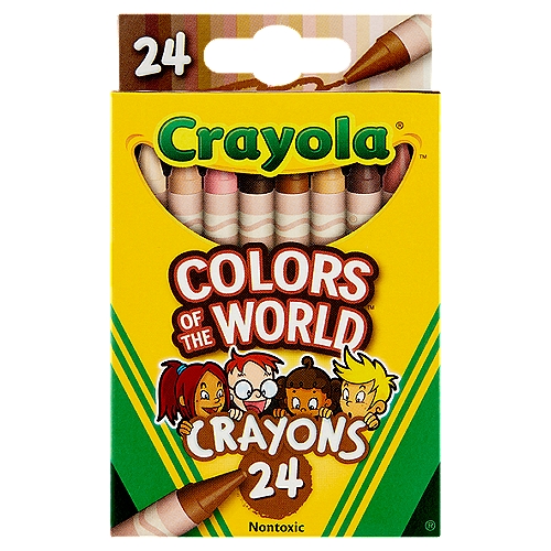 Crayola Colors of the World Nontoxic Crayons, 24 count
