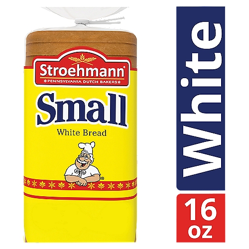 Stroehmann Small White Bread, 1 lb
Stroehmann White Bread is the favorite choice for mom. The whole family will enjoy the soft and smooth texture. Stroehmann is dedicated to the tradition of baking bread the old Fashioned Pennsylvania Dutch way, using quality ingredients. 