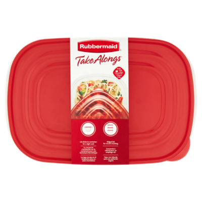 Rubbermaid Take Alongs 1.1 Gallon Large Rectangles Containers & Lids, 2 count