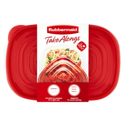 Rubbermaid Take Alongs Containers + Lids, Divided Rectangles - 3 pack, 3.7 Cup, Clear