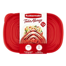 Rubbermaid Take Alongs Rectangles 4 Cups 32 oz Containers + Lids, 3 count, 3 Each