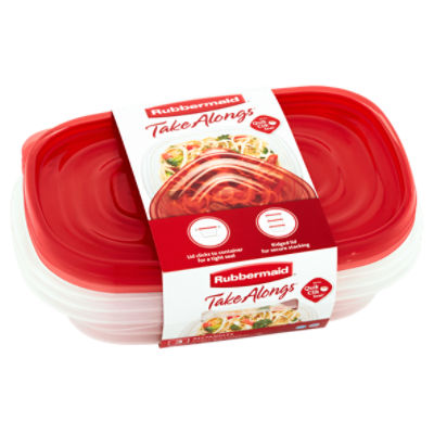 Rubbermaid Take Alongs Rectangles 4 Cups 32 oz Containers + Lids, 3 count