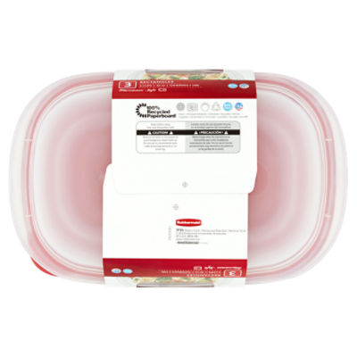 Rubbermaid Take Alongs Rectangles 4 Cups 32 oz Containers + Lids, 3 count