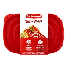 Rubbermaid Take Alongs Divided Rectangles 3.7 Cup 887 mL Containers + Lids, 3 count, 3 Each