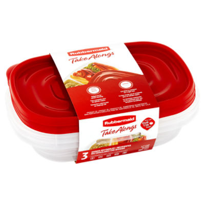 Rubbermaid 3.7 Cups Take Alongs Divided Rectangle Containers + Lids