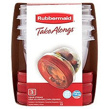 Rubbermaid Take Alongs 2 Cups Liquid Storage, Containers + Lids, 3 Each