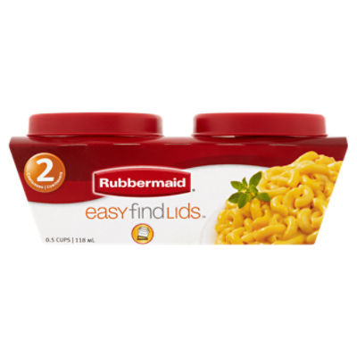 Rubbermaid Easy Find Lids 0.5 Cups Containers, 2 count