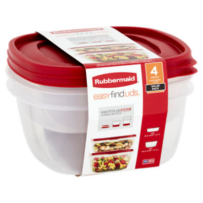 Rubbermaid Easy Find Lids Containers + Lids Value Pack, 4 count