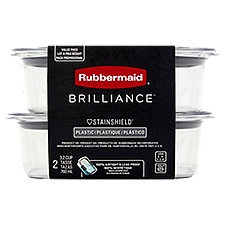 Rubbermaid Brilliance 3.2 Cup Stainshield Plastic Container Value Pack, 2 count