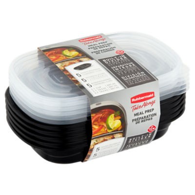 Rubbermaid TakeAlongs 3.7 Cup Meal Prep Containers with Lids (5