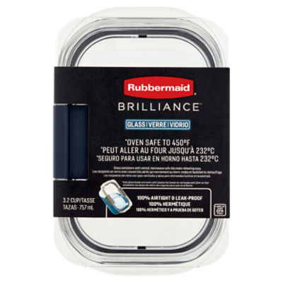 Rubbermaid Brilliance 3.2 Cup Glass Container