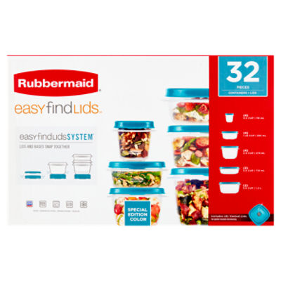 Rubbermaid Easy Find Lids Food Storage Containers + Lids, 32 count