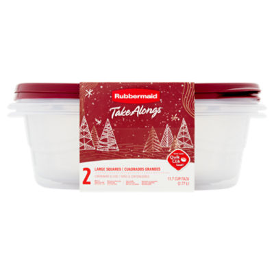 Rubbermaid TakeAlongs Large Squares Containers & Lids, 2 count