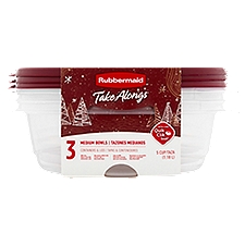Rubbermaid TakeAlongs Medium Bowls Containers & Lids, 3 count