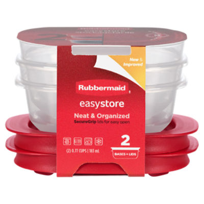 Rubbermaid EasyStore 0.77 Cup Rectangle Containers, 2 count