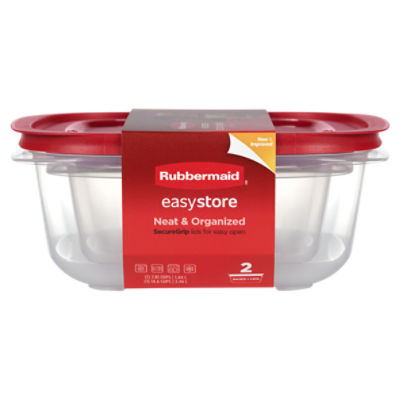 Rubbermaid EasyStore 7.81 Cups and 14.6 Cups Square Containers, 2 count