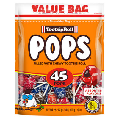 Tootsie Roll Assorted Flavors Pops, 45 count, 28.2 oz