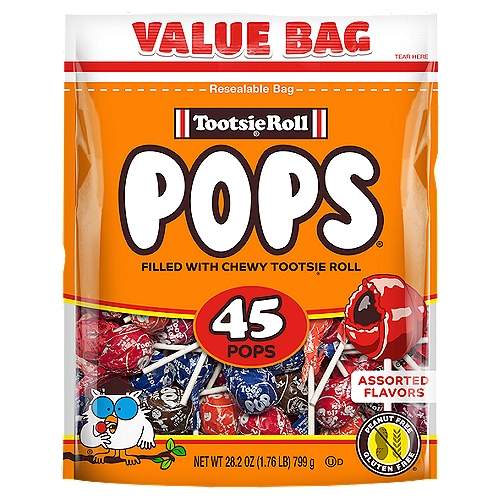 Tootsie Roll Assorted Flavors Pops, 45 count, 28.2 oz