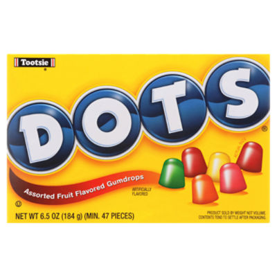 Tootsie Dots Assorted Fruit Flavored Gumdrops, 6.5 oz, 6.5 Ounce