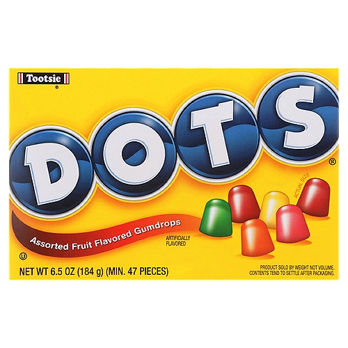 Tootsie Dots Assorted Fruit Flavored Gumdrops, 6.5 oz