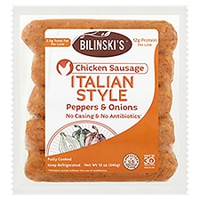 Bilinski's Bell Peppers Onions & Chicken Classic Italian Style Blended Sausage, 5 count, 12 oz