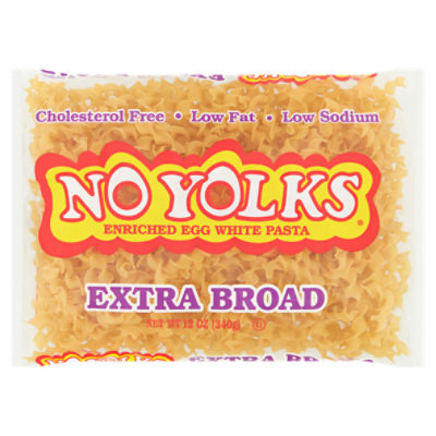 No Yolks Extra Broad Enriched Egg White Pasta, 12 oz