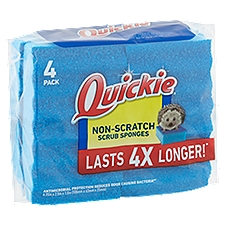 Quickie non scratch scrub sponges, 4 Each