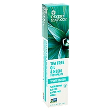 Desert Essence Wintergreen Tea Tree Oil & Neem, Toothpaste, 7 Fluid ounce