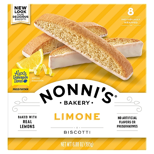 Nonni's Limone Biscotti, 8 count, 6.88 oz
