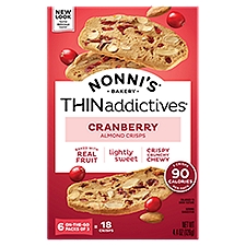 Nonni's THINaddictives Cranberry Almond Thin Cookies, 18 count, 4.4 oz