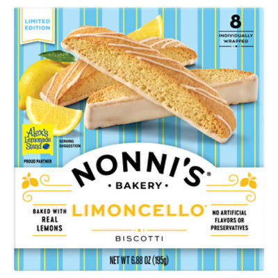 Nonni's Bakery Limoncello Biscotti Limited Edition, 8 count, 6.88 oz