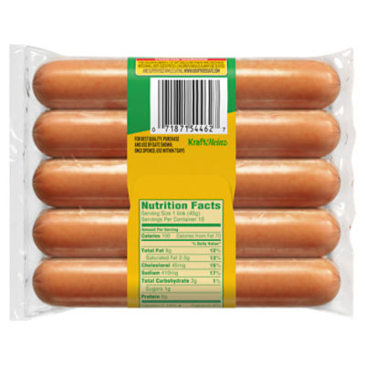 Oscar Mayer Turkey Dogs Bun-Length Uncured Turkey Franks Hot Dogs