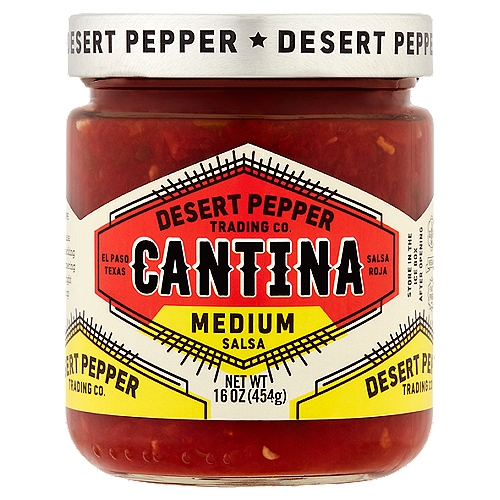 Desert Pepper Trading Co. Cantina Medium Salsa, 16 oz
Authentic Recipe
Cantina Medium Red Salsa is the perfect amigo for snacking or cooking. It's like a shimmering hot sunset, with just the right amount of heat to light up your taste buds.