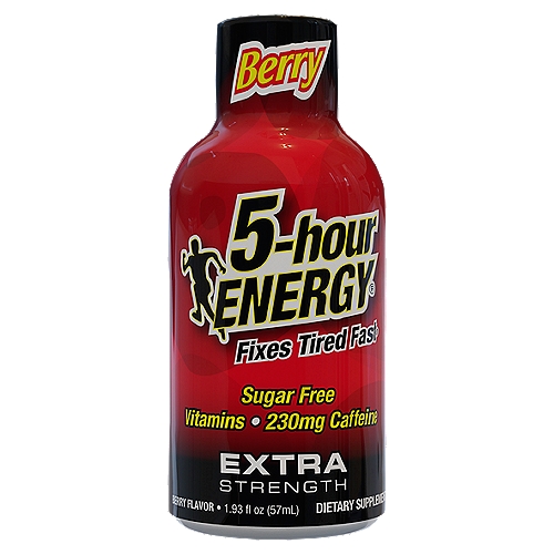 5-hour Energy Extra Strength Berry Flavor Dietary Supplement, 1.93 fl oz