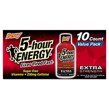 5-hour Energy Extra Strength Berry Flavor Dietary Supplement Value Pack, 1.93 fl oz, 10 count