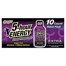 5-hour Energy Grape Extra Strength Dietary Supplement Value Pack, 1.93 fl oz, 10 count