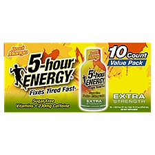 5-hour Energy Peach Mango Extra Strength Dietary Supplement Value Pack, 1.93 fl oz, 10 count
