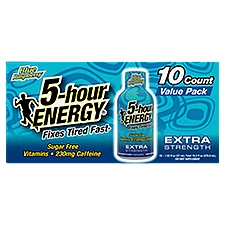 5-hour Energy Blue Raspberry Extra Strength Dietary Supplement Value Pack, 1.93 fl oz, 10 count