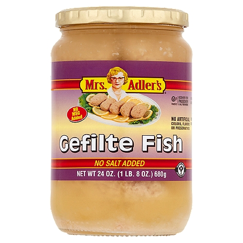 Mrs. Adler's No Salt Added Gefilte Fish, 24 oz