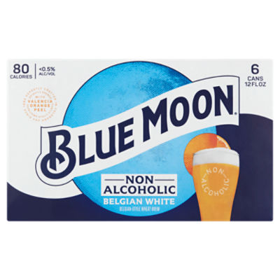 Blue Moon Belgian White Belgian-Style Wheat Brew, 6 count, 12 fl oz