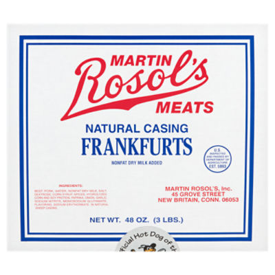 Martin Rosol's Meats Natural Casing Frankfurts, 48 oz