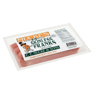 Mucke's Hot Dogs Skinless Franks, 16 oz