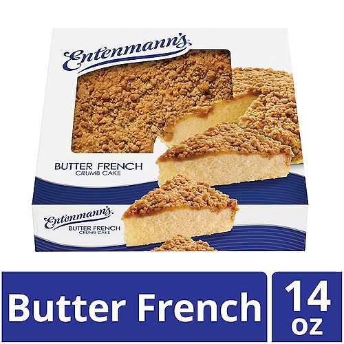 Entenmann's Butter French Crumb Cake, 14 oz
The perfect complement to coffee, this cake's sweet, cinnamony topping will have guests asking for a second slice.
