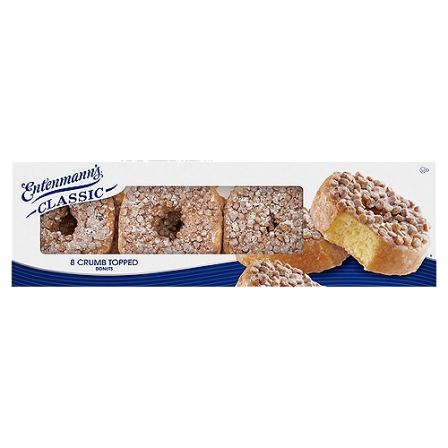 Entenmann's Crumb Topped Donuts, 8 count, 15.5 oz