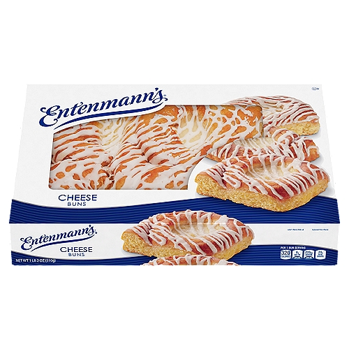 Entenmann's Cheese Buns, 1 lb 2 oz
Sweet buns topped with creamy cheese for breakfast, snack or anytime.