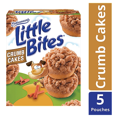 Entenmann's Little Bites Crumb Cakes, 20 count, 8.75 oz
Little Bites Crumb Cakes are a little taste of heaven - a golden cake topped with butter, brown sugar & cinnamon crumbs.