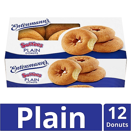 Contains 12 Plain Soft'ee Donuts in a reclosable package