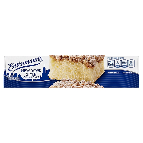 Entenmann's New York Style Crumb Cake, 1 lb 2 oz
The best flavors of your favorite NY Crumb Cake now from your favorite baker. So delicious it will be gone in a New York Minute.
